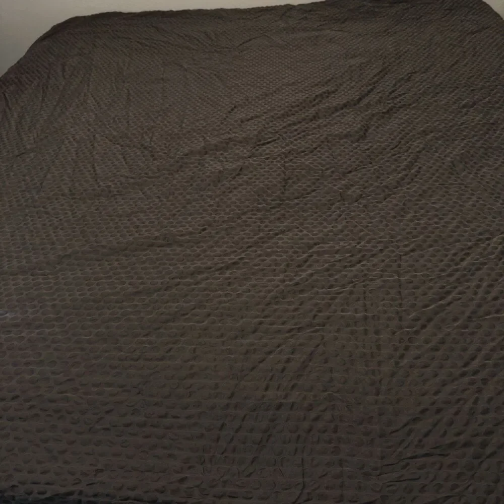 Calvin Klein Brown 100% Cotton Duvet Set 2 Shams Textured Polka Dot Cottage Boho